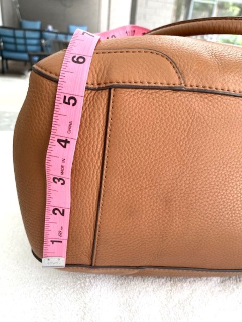 Tory Burch Frances Leather Satchel Bag Large Authentic Tan Brown - Picture 8 of 9